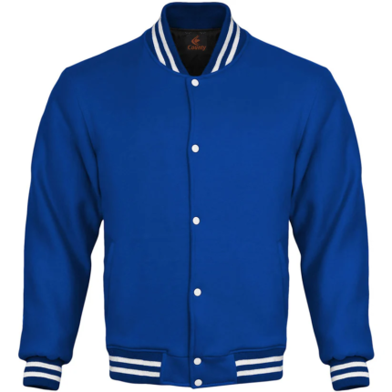 Royal Blue Varsity Letterman Bomber Baseball Jacket